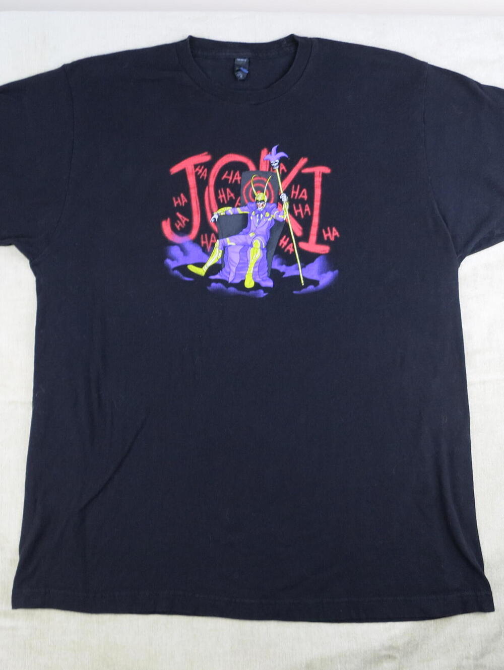 Vintage Joki Loki Smite the Joker Graphic Black T-Shirt XL